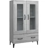 vidaXL Hoge kast 70x31x115 cm bewerkt hout grijs sonoma eikenkleurig