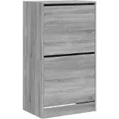 vidaXL Schoenenkast met 2 klaplades 60x42x108 cm grijs sonoma