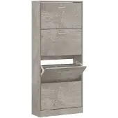 vidaXL Schoenenkast 63x24x147 cm bewerkt hout betongrijs