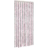 DKD Home Decor Vliegengordijn 56x200 cm chenille zilvergrijs en roze