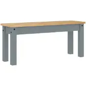 vidaXL Eetkamerbank Panama 105x30x45 cm massief grenenhout grijs