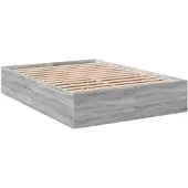 vidaXL Bedframe bewerkt hout grijs sonoma eikenkleurig 120x190 cm