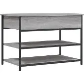 vidaXL Schoenenbankje 70x42,5x50 cm bewerkt hout grijs sonoma eiken