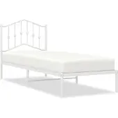 vidaXL Bedframe met hoofdbord metaal wit 80x200 cm