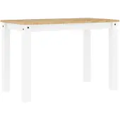 vidaXL Eettafel PANAMA 112x60x75 cm massief grenenhout wit