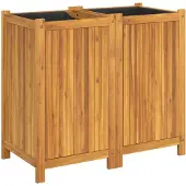 vidaXL Plantenbak met voering 84x42x75 cm massief acaciahout