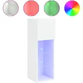 vidaXL Tv-meubel met LED-verlichting 30,5x30x90 cm wit