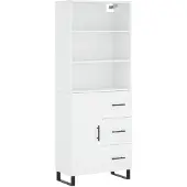 vidaXL Hoge kast 69,5x34x180 cm bewerkt hout wit