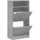 vidaXL Schoenenkast 60x34x116 cm bewerkt hout betongrijs
