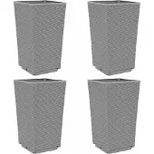 vidaXL Plantenbakken 4 st 32,5x32,5x57 cm polypropeen lichtgrijs