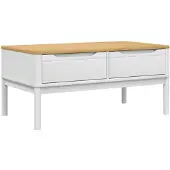 vidaXL Salontafel FLORO, wit, 99x55,5x45 cm, massief grenenhout