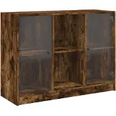 vidaXL Dressoir 102x37x75,5 cm bewerkt hout gerookt eikenkleurig