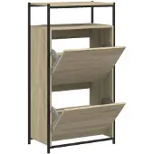 vidaXL Schoenenkast 60x34x112 cm bewerkt hout sonoma eikenkleurig