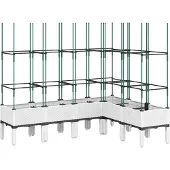 vidaXL Plantenbak met latwerk 160x120x142,5 cm polypropeen wit