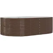 vidaXL Plantenbak 212x140x68 cm gegalvaniseerd staal bruin