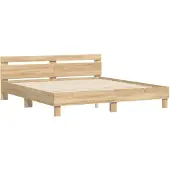 vidaXL Bedframe met hoofdeinde bewerkt hout sonoma eiken 180x200 cm