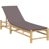 vidaXL Zonnebed met kussen, 55x199x30 cm, bamboe