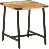 vidaXL Bijzettafel 45x45x50 cm massief mangohout en ijzer