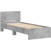 vidaXL Bedframe met hoofdeinde, betonkleur, 90x190 cm, houtvezelplaat