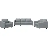 vidaXL 3-delige Loungeset met kussens stof lichtgrijs