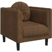 vidaXL Fauteuil met kussen kunstsuède bruin
