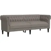 vidaXL Driezitsbank Chesterfield-stijl stof taupe