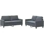 vidaXL 2-delige Loungeset met kussens fluweel donkergrijs