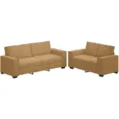 vidaXL 2-delige Loungeset met kussens fluweel bruin