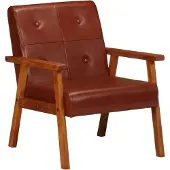 vidaXL Fauteuil echt leer bruin