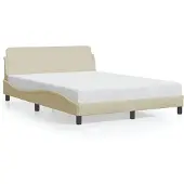 vidaXL Bedframe "Dover" 120x200 cm stof crèmekleurig