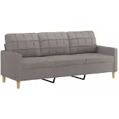 vidaXL Driezitsbank 180 cm stof taupe
