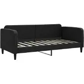 vidaXL Dagbed, zwart, 90x190 cm, met stoffen bekleding
