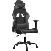 vidaXL Gamingstoel met massagefunctie, zwart en grijs, kunstleer