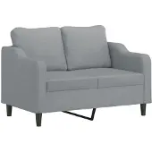 vidaXL Tweezitsbank 120 cm stof lichtgrijs