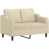 vidaXL Tweezitsbank 120 cm stof crèmekleurig