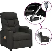 vidaXL Massagestoel elektrisch stof zwart