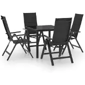 vidaXL 5-delige tuinset, aluminium, antraciet