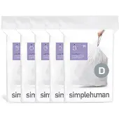 Simplehuman Vuilniszakken met trekband 20 liter | code D | 5 x 20 stuks