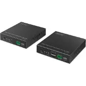Digitus Glasvezel HDMI-extender 4K/60Hz met KVM USB 1.1 over IP 1G tot 40 km/300 m, max. 253 ontvangers, HDMI Loop-Out, Audio - set