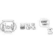 Securit window stencils - 3 x A3 - Pets