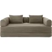 Popsofa Slaapbank Joy 2-Persoons Ribstof Taupe
