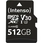 Intenso Professional miniSDXC-kaart Retail 512 GB Class 10, UHS-I U3, v30 Video Speed Class Watervast, Temperatuurbestendig