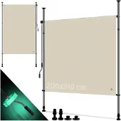 Kesser Klemzonnescherm – 200×310 cm – verticale zonwering / zonnescherm – uittrekbaar – beige