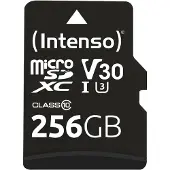 Intenso Professional miniSDXC-kaart Retail 256 GB Class 10, UHS-I U3, v30 Video Speed Class Watervast, Temperatuurbeste