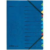 Herlitz dossiermap - DIN A4 - karton - 12 vakken - blauw