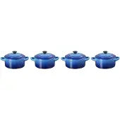 Le Creuset Mini-Braadpannen / Voorraadpotjes 4st. 'Azure'