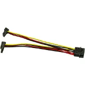 Inter-Tech - Adaptateur secteur - alimentation interne 4 plots (M) pour alimentation SATA (F) - 15 cm - connecteur à 90 °