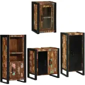 vidaXL Badkamermeubel Set 4 st Multikleur Massief hergebruikt hout