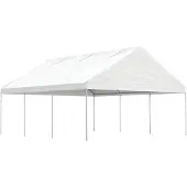 vidaXL Prieel met dak 6,69x5,88x3,75 m polyetheen wit