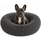Belviona Donut hondenbed, zacht hondenmand, comfortabel & antislip Ø70 cm donkergrijs